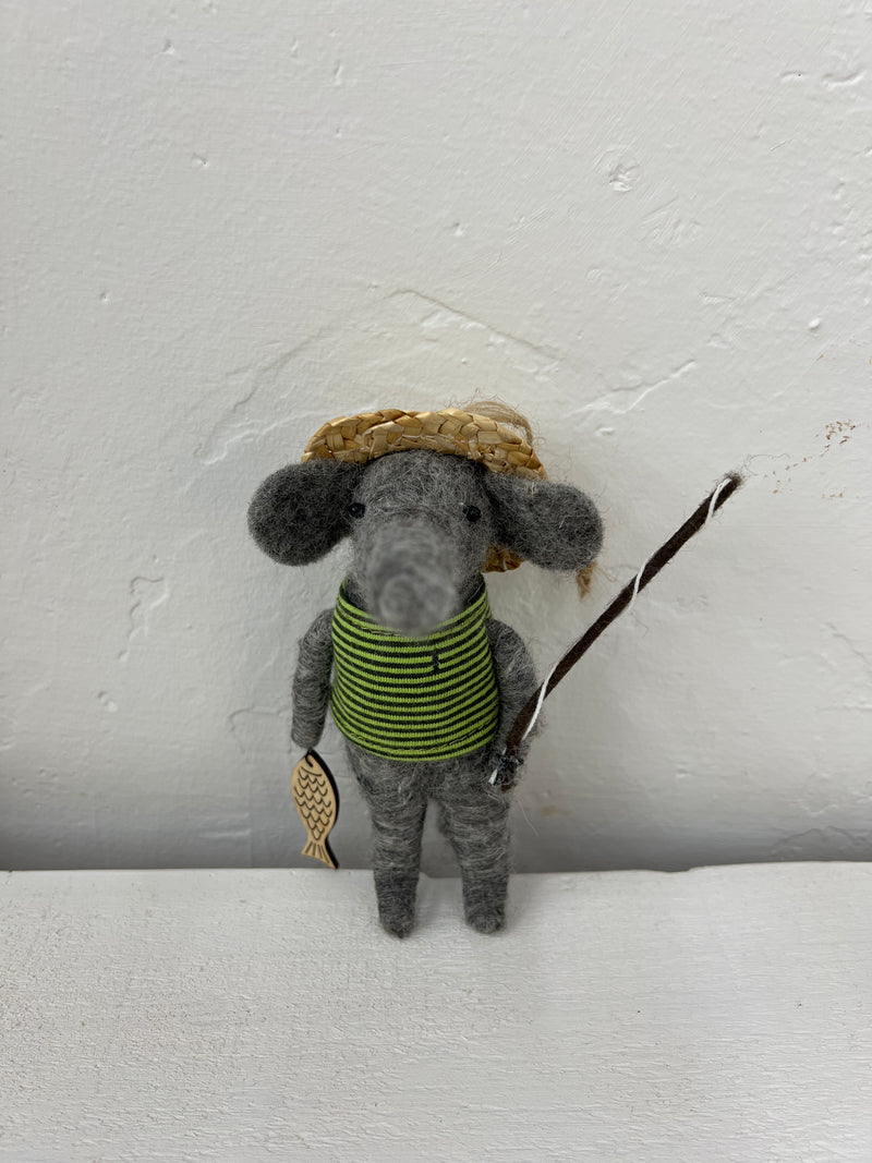 Handmade Wool Felt Camping Animal Ornament, 5 Styles