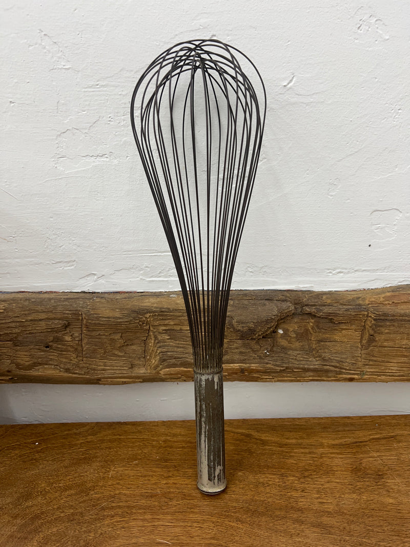 Vintage 15” French Wire Chef’s Balloon Whisk with Metal Handle