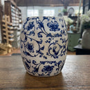 Antique Buffalo Pottery Blue Onion Jar Tea Canister - No Lid