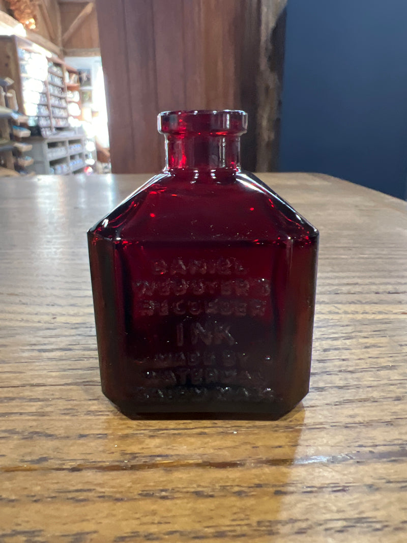 Vintage Ruby Red Daniel Webster’s Recorder Ink Bottle