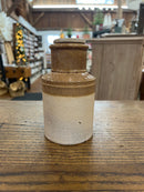 Antique Bailey Fulham English Two Tone Stoneware Jar with Stoneware Lid