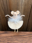 Handmade Wool Felt Ballerina Mouse Ornament, 3 Styles