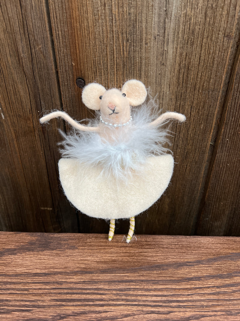 Handmade Wool Felt Ballerina Mouse Ornament, 3 Styles