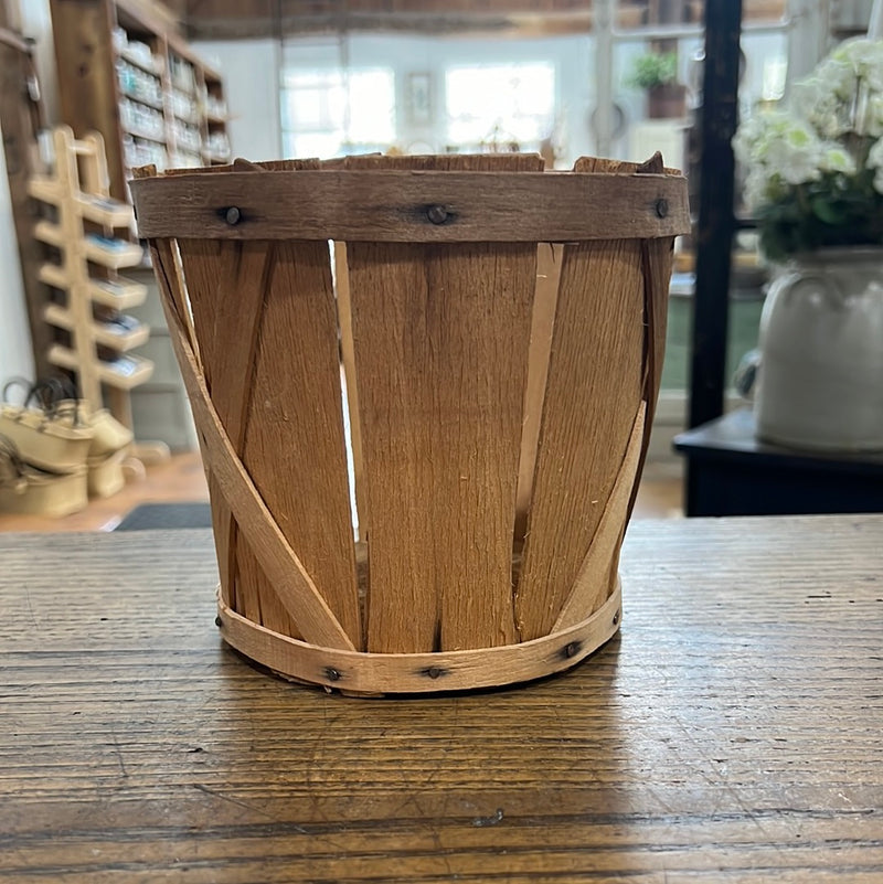 Vintage Shaker Style Wood Slat Fruit Basket