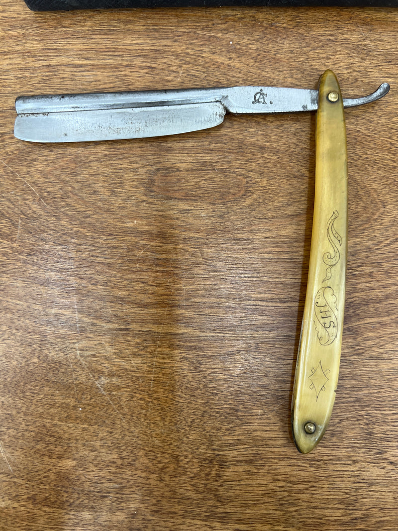 Antique Straight Razor with Case