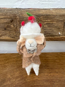 Handmade Wool Felt Mouse with Cake Ornament, 2 Styles