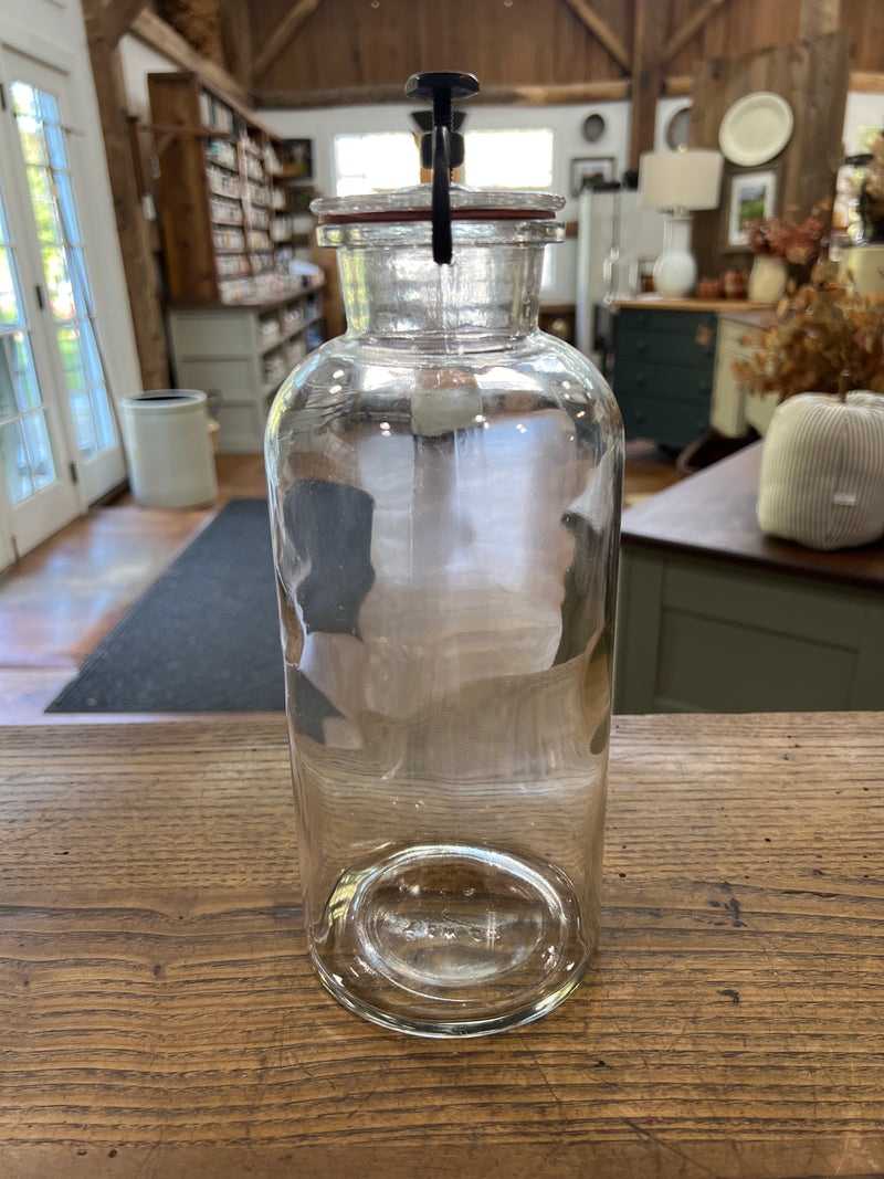 Vintage Wheaton Co Apothecary Products Clear Glass Jar Screw On Lid