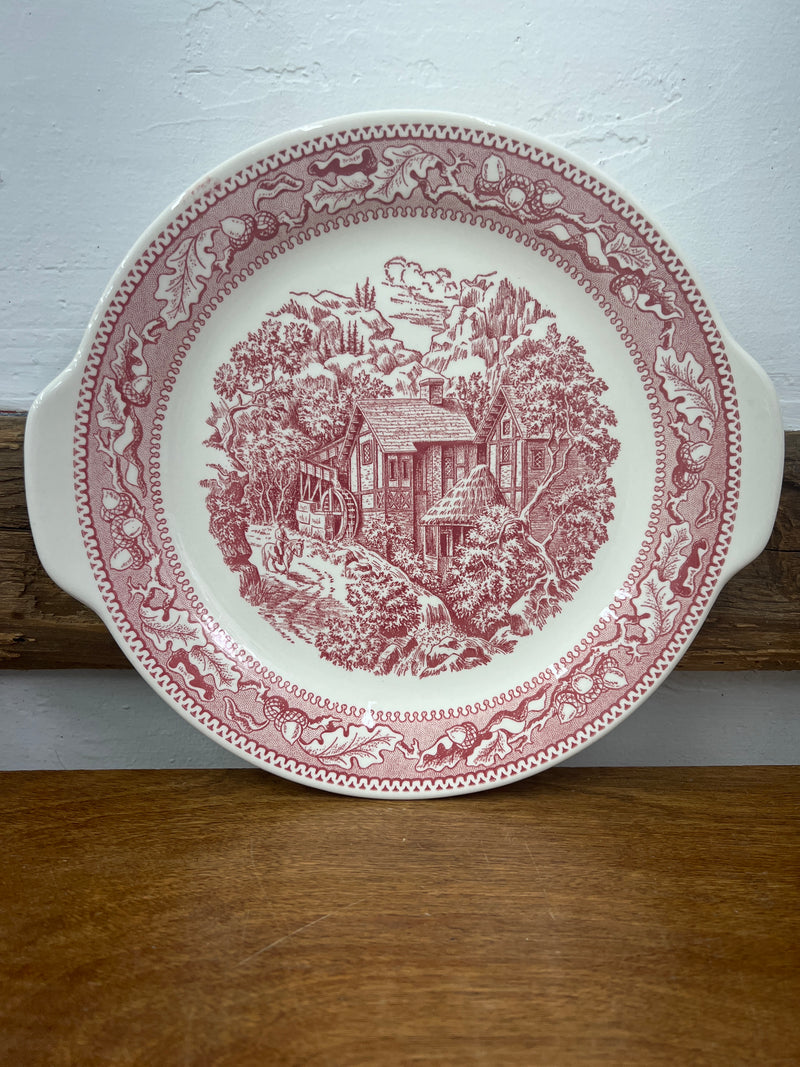 Vintage Royal Memory Lane Pink Cake Plate