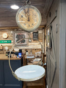 Vintage Phila Scoop + Scale MFG. Co. 30lb Double Face Produce Hanging Scale with Enamel Tray