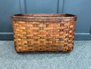 Antique Splint Woven Gathering Rectangle Crate Basket