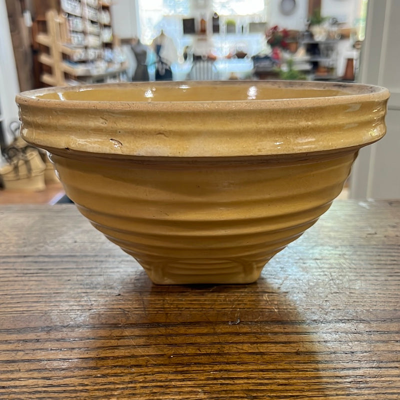 Vintage 9” McCoy Beehive Yellow Ware Bowl