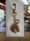 Horse Bust Bag Charm in Shiny Gold