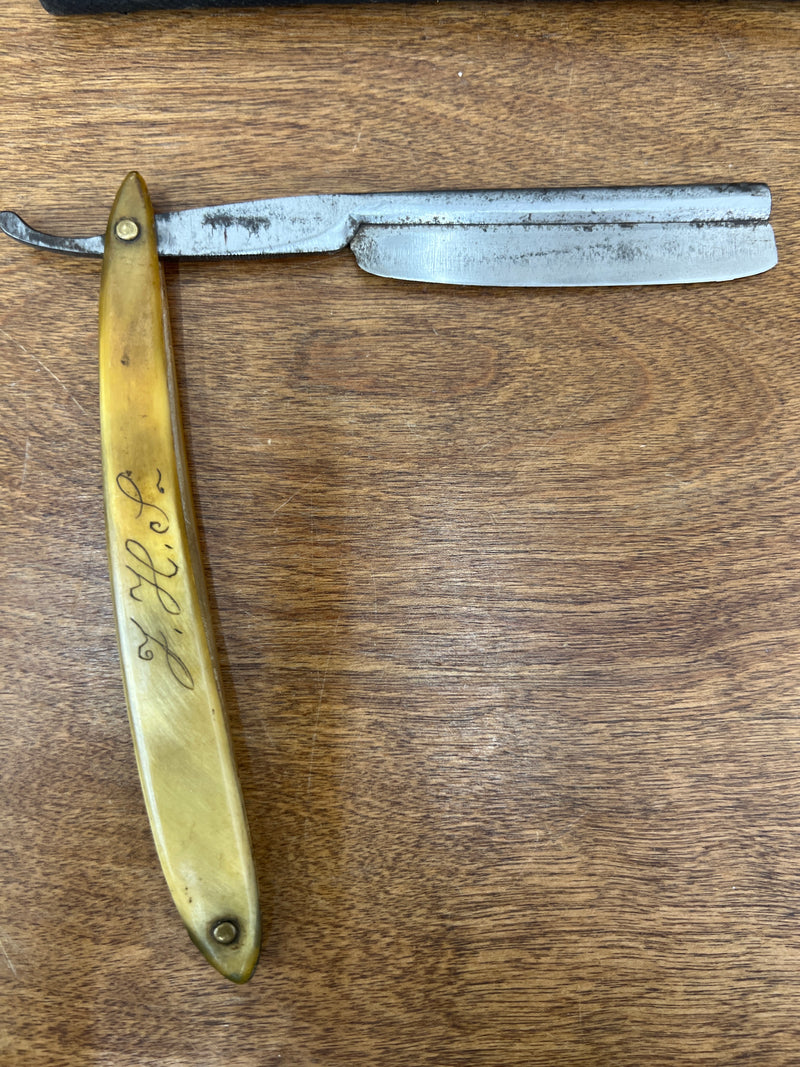 Antique Straight Razor with Case