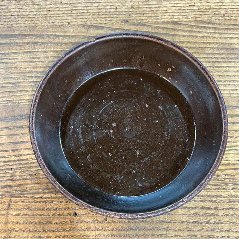 Vintage Brown Glazed Stoneware Pie Plate