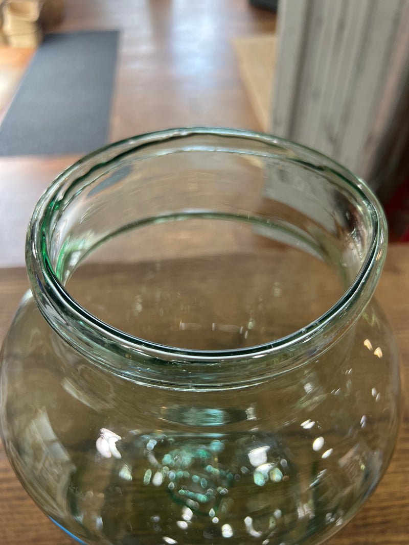 Vintage 14” Tall Blown Light Green Glass European Pickling Jar