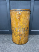 Antique Mercantile or Bakery “Flour” Bin in Original Faux Grain Paint with Lid