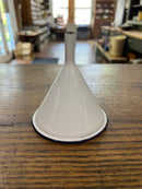Vintage White Enamelware with Blue Trim Funnel