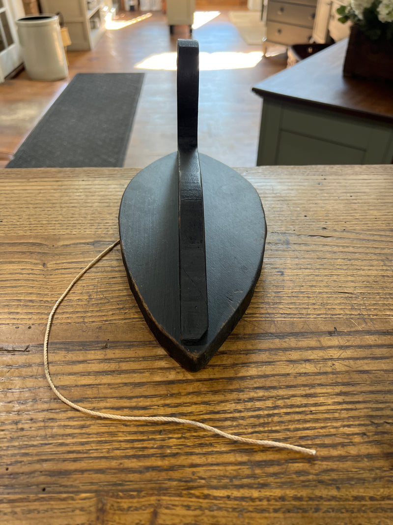 Vintage Hand Painted Silhouette Wood Working Weighted Duck Decoy