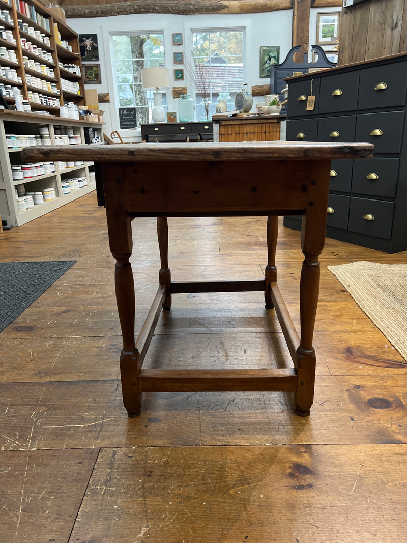 Antique Primitive Pine and Maple Tavern Table