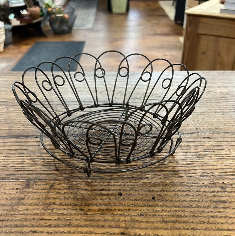 Primitive Vintage Wire Bowl or Egg Basket