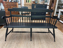 Vintage Ethan Allen Black Painted 5' Deacon's Bench