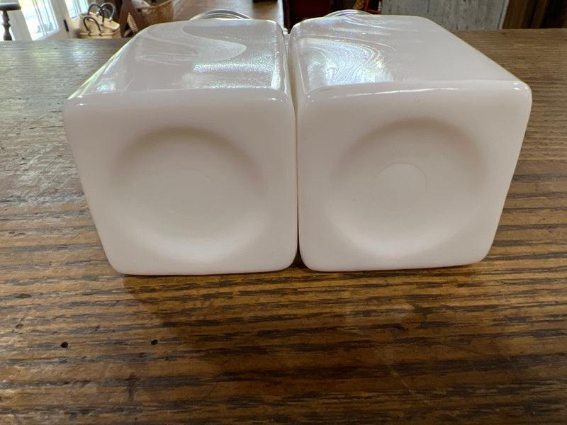 Vintage Milk Glass Salt and Pepper Shaker Set