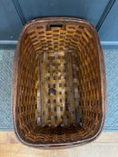 Antique Splint Woven Gathering Rectangle Crate Basket