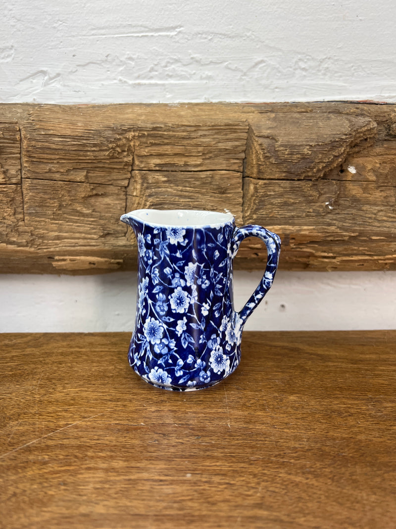 Vintage Crownford Staffordshire Blue Calico Creamer