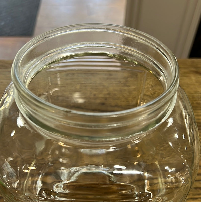 Vintage Anchor Hooking Ribbed Glass Canister