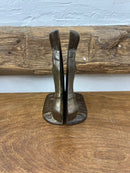 Antique Cast Iron Horse Head Brass Bookends