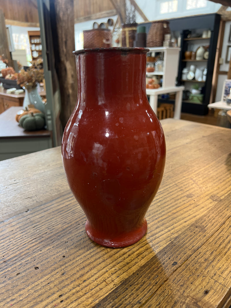 Vintage Brick Red Enamel Jug