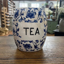 Antique Buffalo Pottery Blue Onion Jar Tea Canister - No Lid