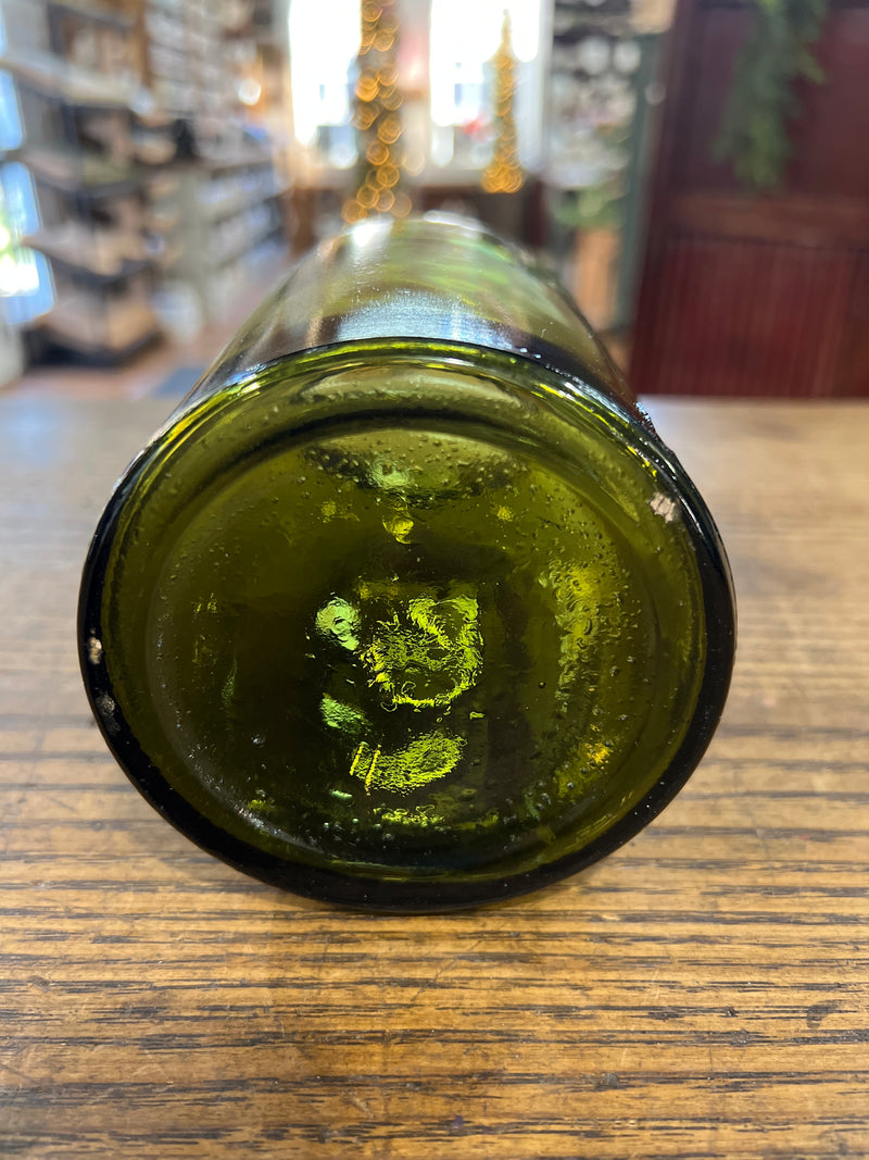 Vintage Green 9” Apothecary Jar w/ Glass Lid