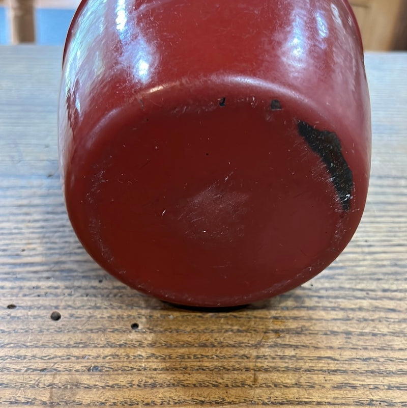 Vintage French Brick Red Enamel Kettle/Pitcher