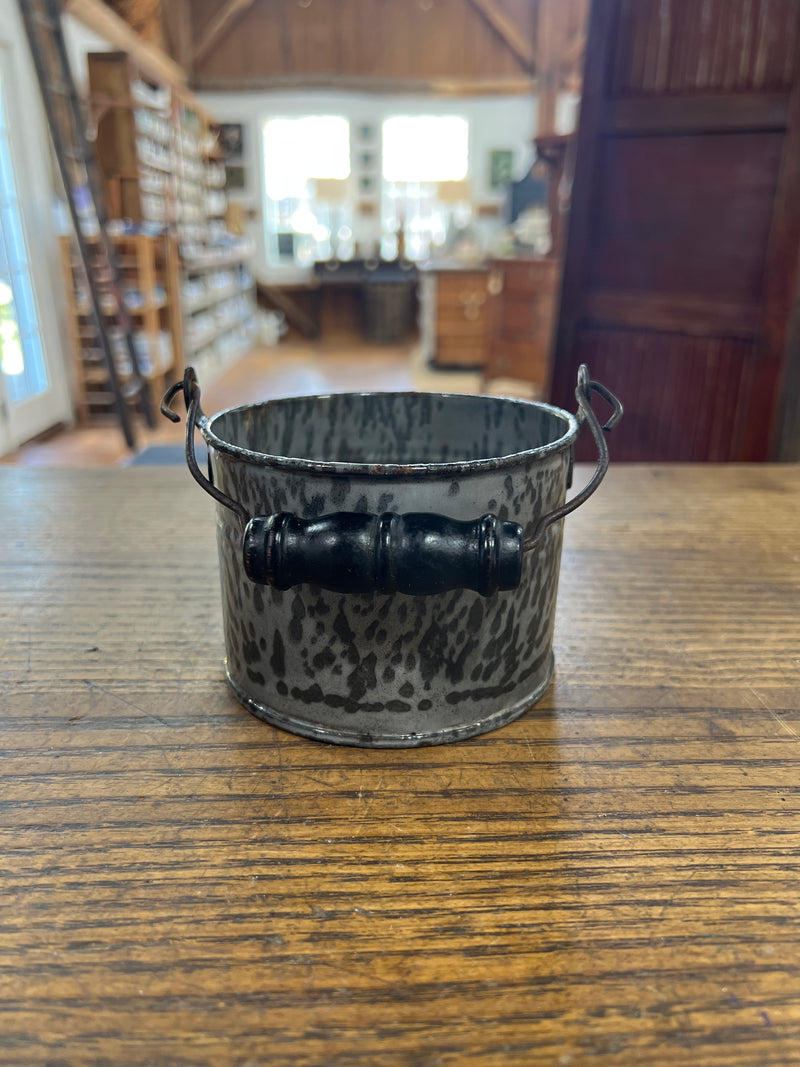 Antique Grey Graniteware Berry Bucket