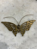 Vintage Brass 6” Wide Butterfly Wall Hanging