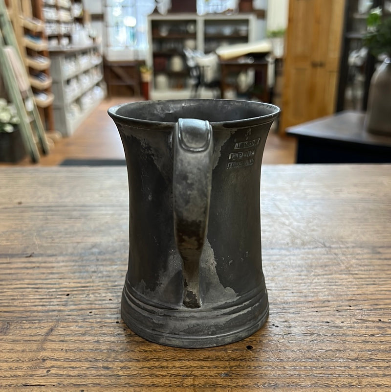 Vintage English Pewter Pint Tankard