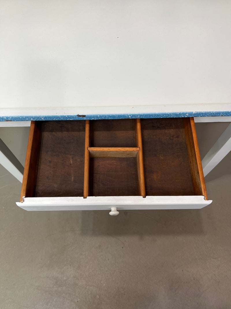 Vintage Enamel Top Table