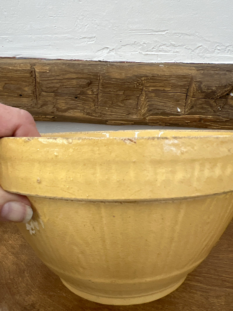 Antique Yellow Ware Mixing 9” Bowl