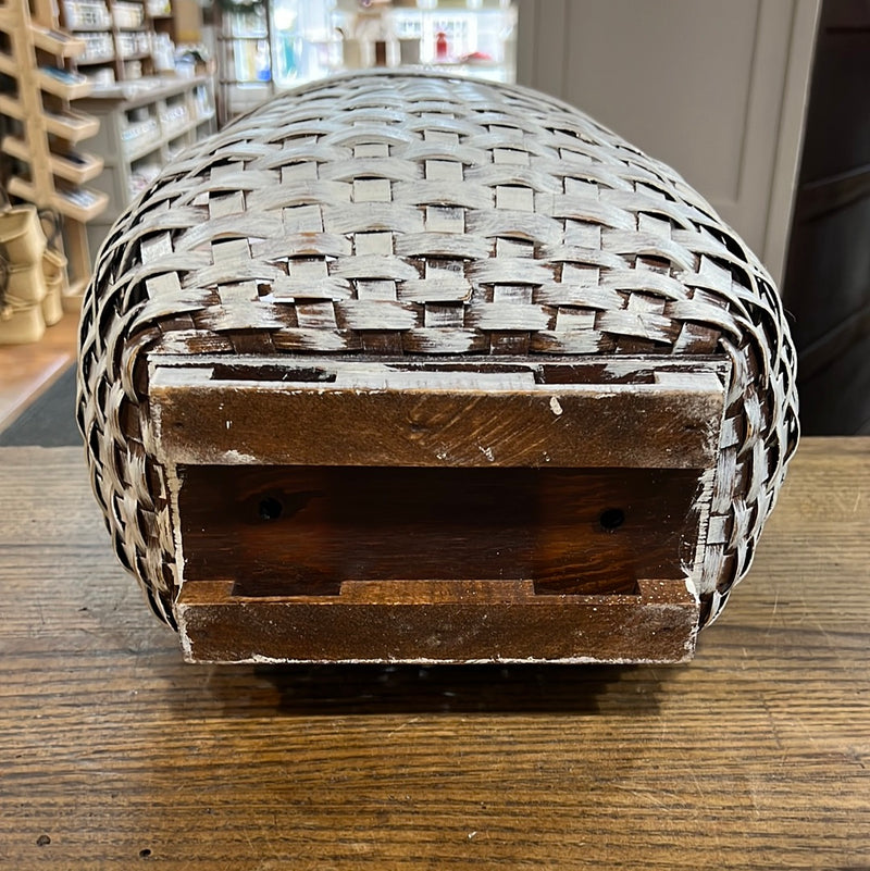 Vintage Painted Woven Wood Gathering Basket