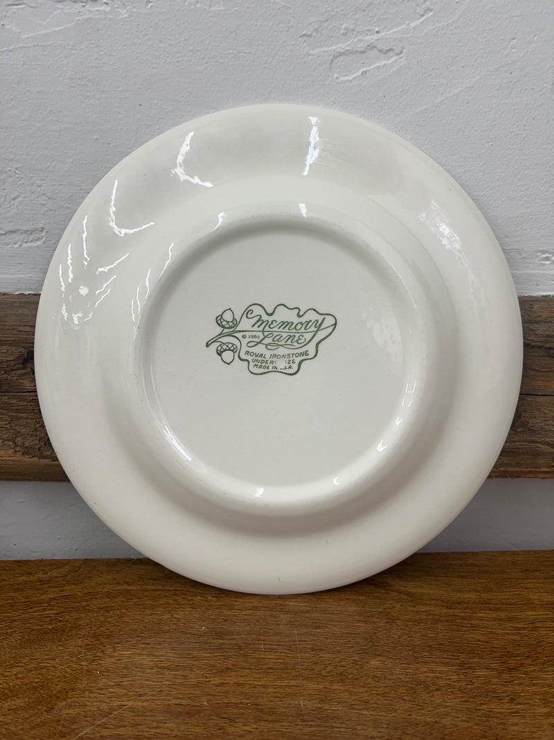 Vintage Royal Ironstone Memory Lane  Red Transferware Dinner Plate