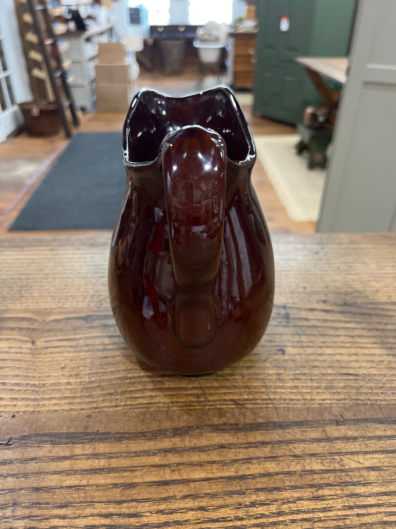 Vintage Stoneware Brown Glazed Pitcher