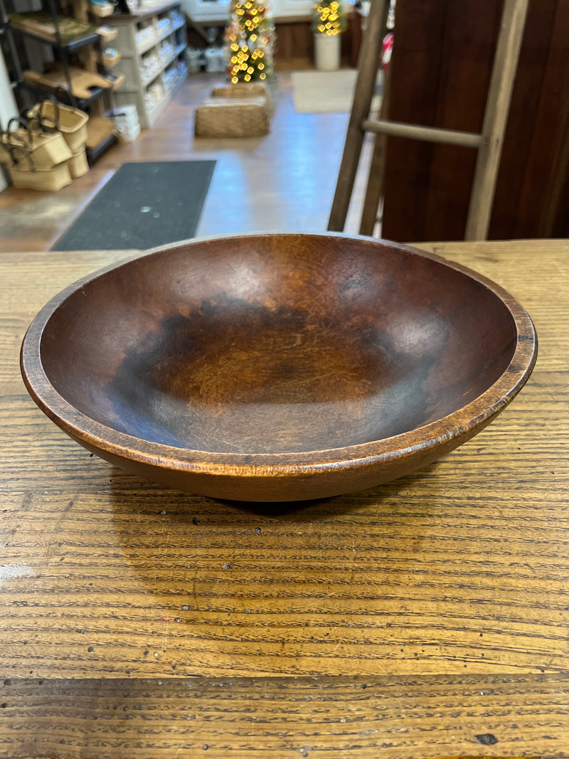 Antique 12.75” Wooden Bowl