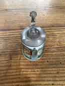 Antique Miniature German Beer Stein Pewter Lid with View of Schillerdenhmal in Ludwigsburg