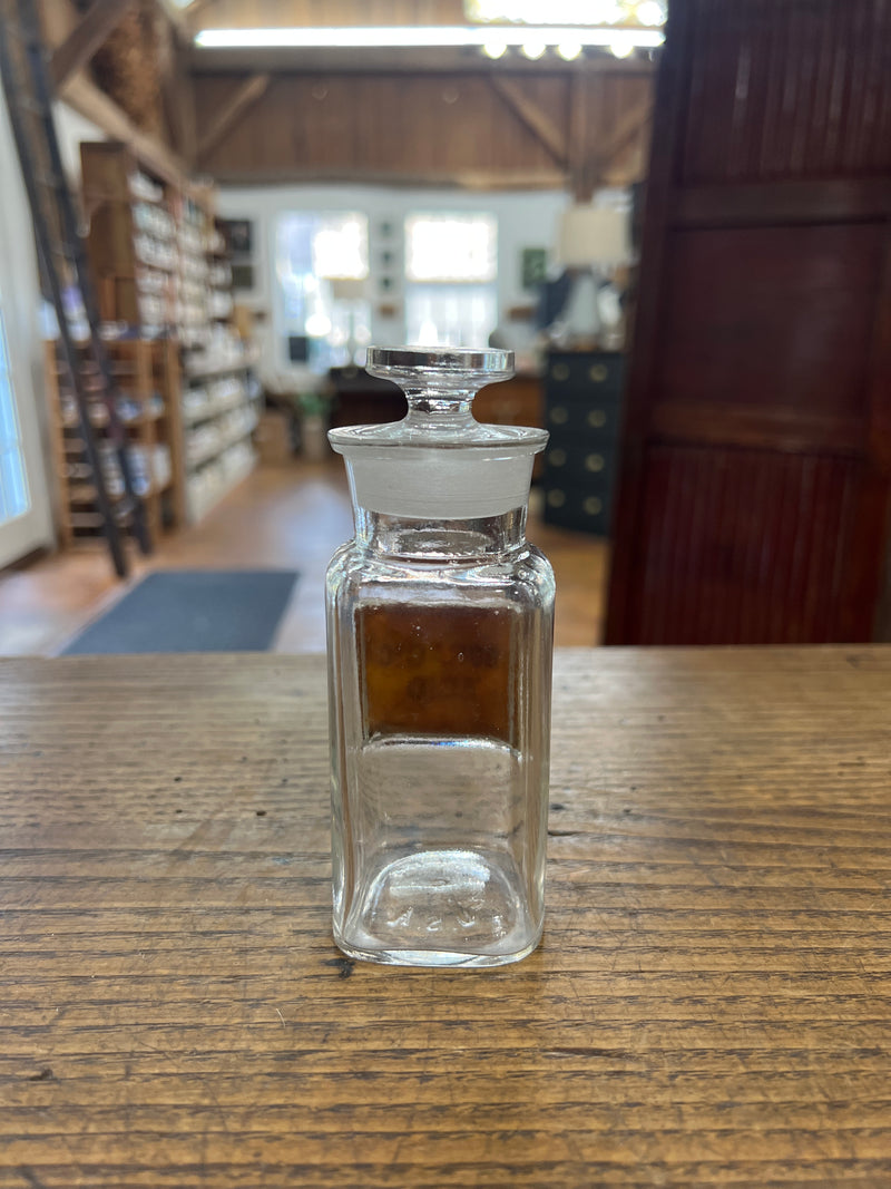 Antique Apothecary Glass Over Label Pharmacy Bottle-Boracic Acid