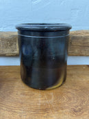 Antique Brown Glazed Stoneware Crock Jar
