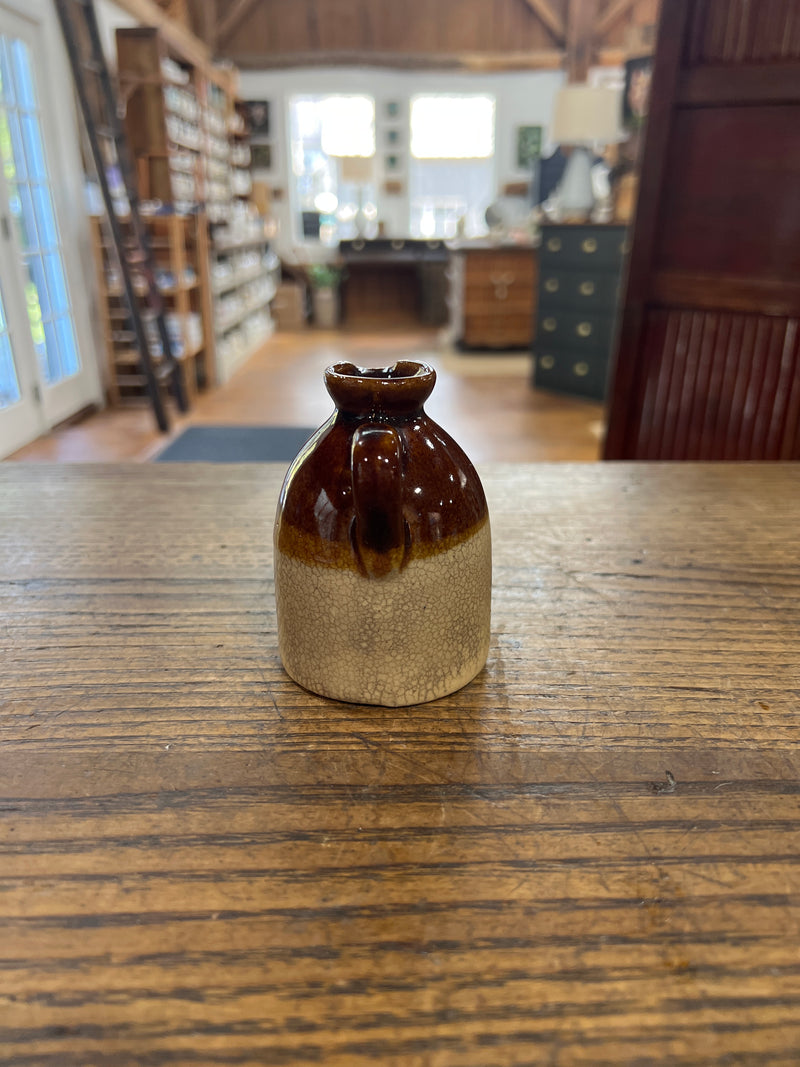 Vintage Stoneware Miniature Vermont Syrup Jug