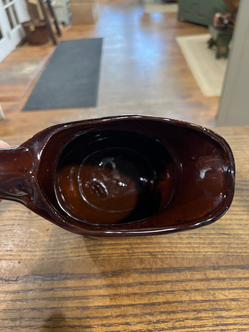 Vintage Stoneware Brown Glazed Pitcher