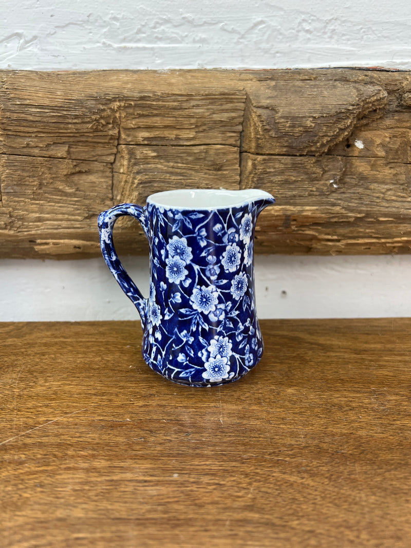 Vintage Crownford Staffordshire Blue Calico Creamer