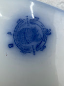 Antique W.H. Grindley Haddon Flow Blue 17” Oval Serving Platter